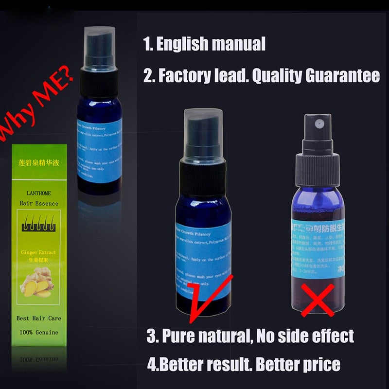 Fast Hair Growth Serum Essential Oil Ginger Anti Hair Loss Treatment Hair Nutrition Liquid Damaged Hair Repair Regrowth Products